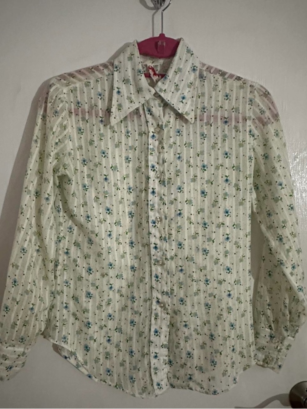 Vintage 1970s Floral Button Down By Shirtlings